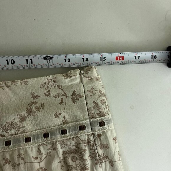 cream brown flora boho coquette girly granola midi skirt - Picture 5 of 8